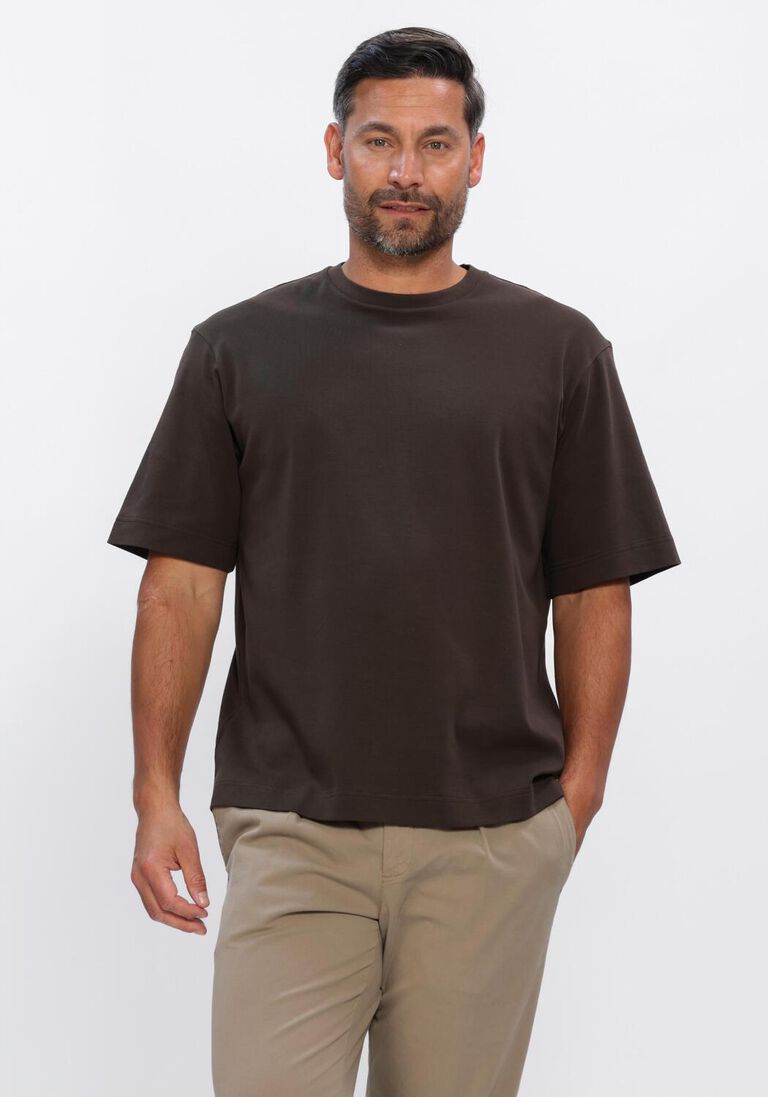 bruine profuomo t-shirt t-shirt crew neck heavy cotton