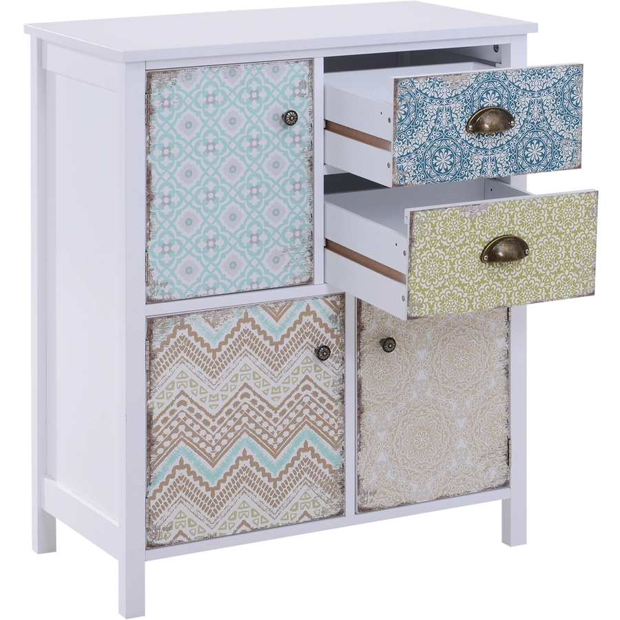 HOMCOM Anrichte im Shabby Chic Look bunt