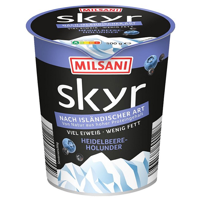 MILSANI Skyr Frucht 500 g, Heidelbeere-Holunder