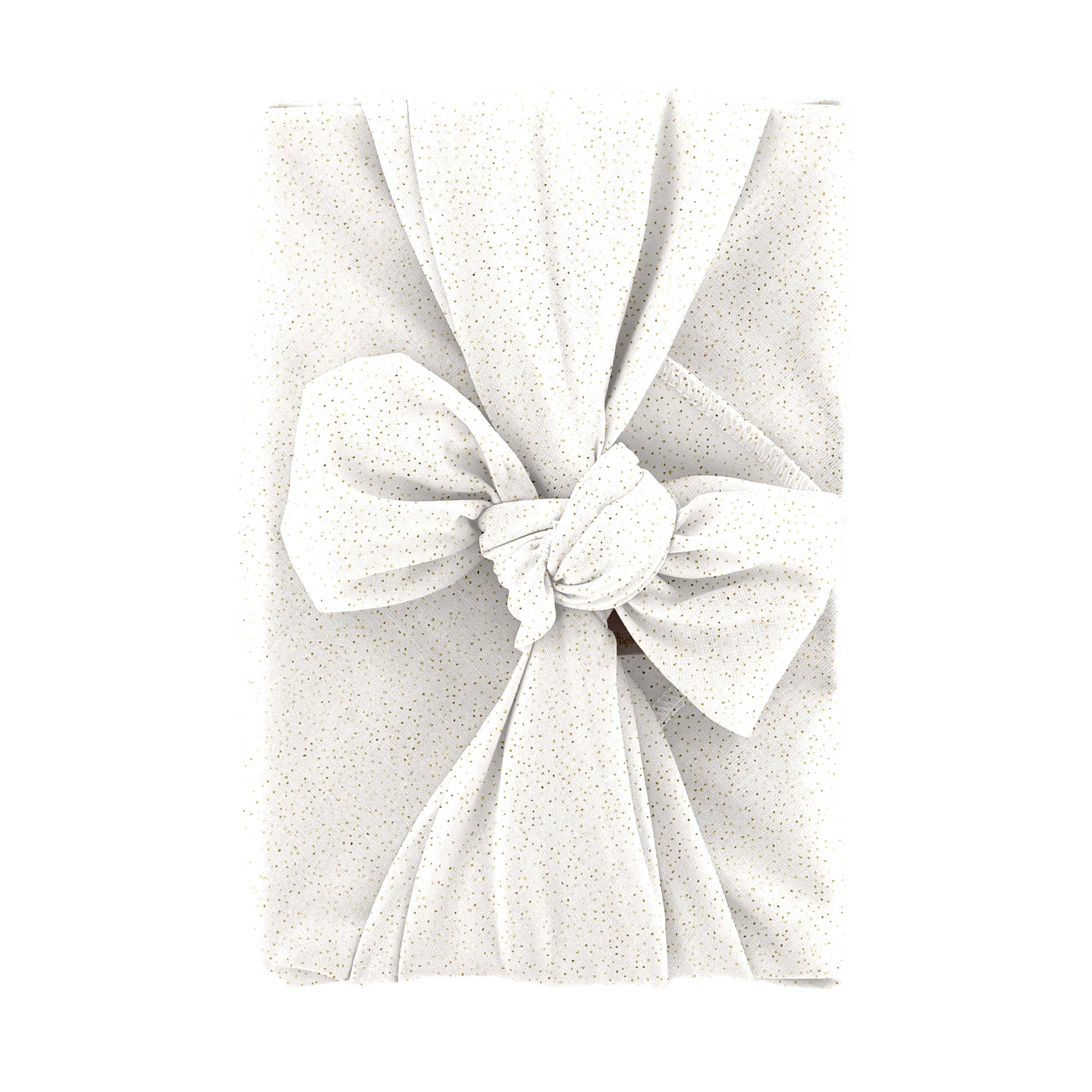 Furoshiki Grand 73 X 73 Cm Blanc Pailleté