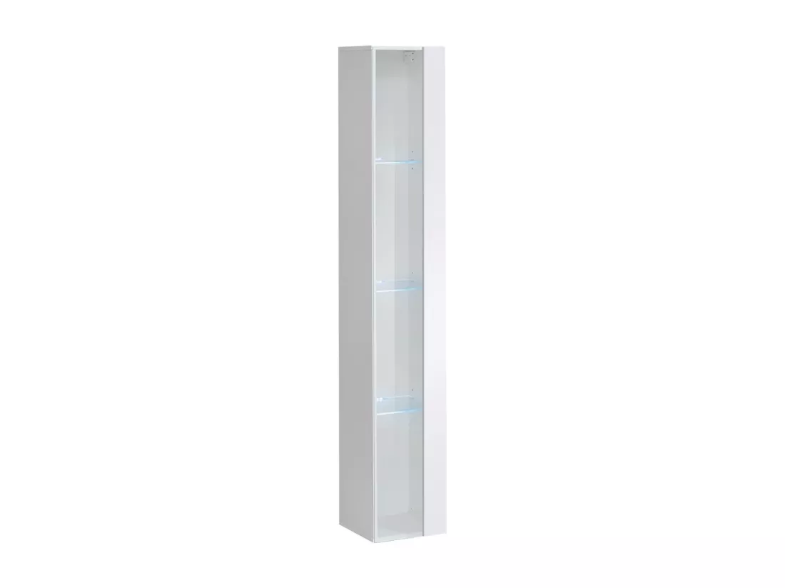 Vitrine suspendue – Blanc – Collection SWITCH – Porte vitrée et LED inclus – Grand modèle