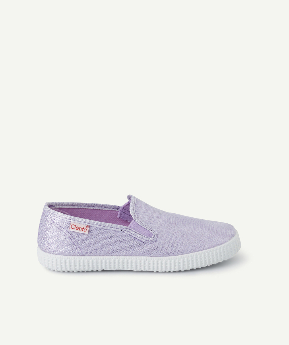 CIENTABASKETS EN TOILE FILLE VIOLETTES BRILLANTES