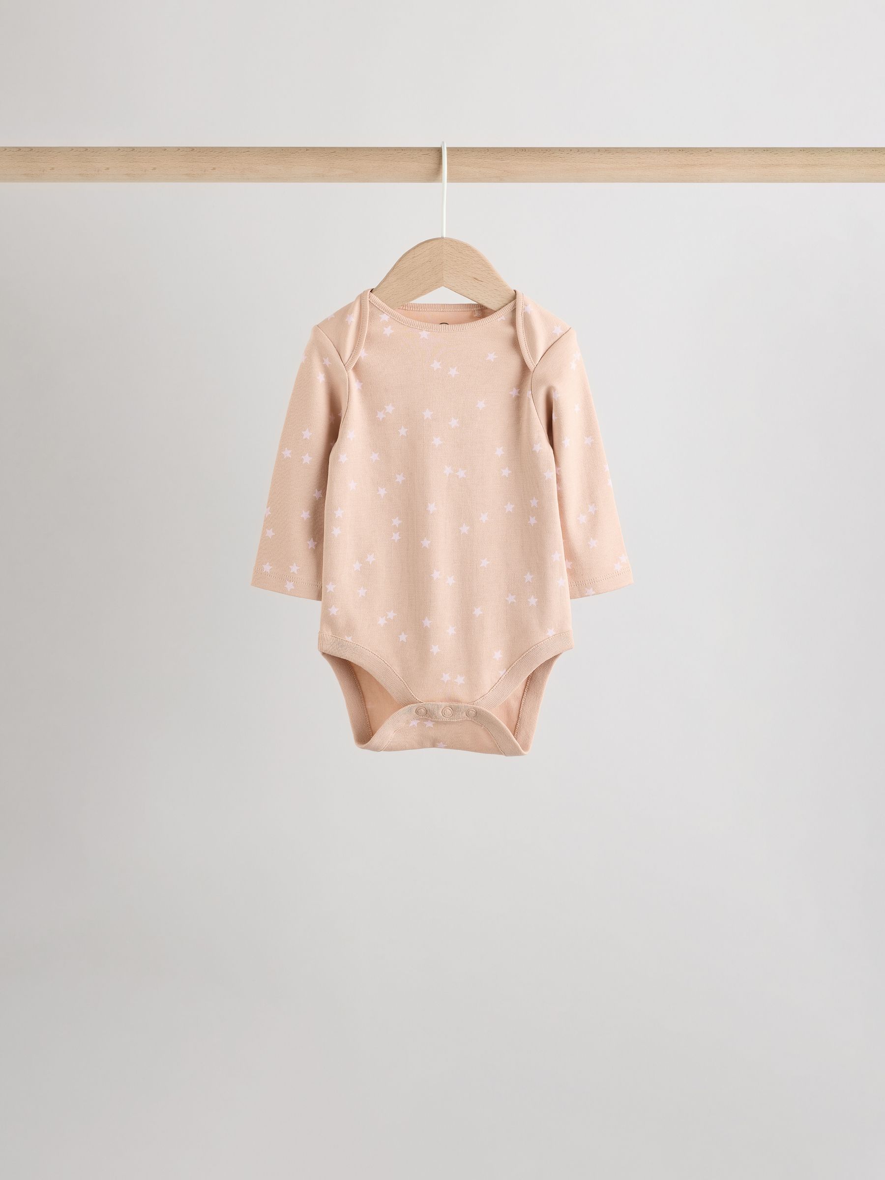 Roze - Set van 5 rompers met lange mouwen