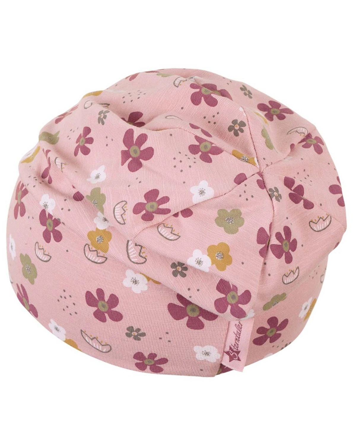 Slouch-Beanie BLUMEN in zartrosa