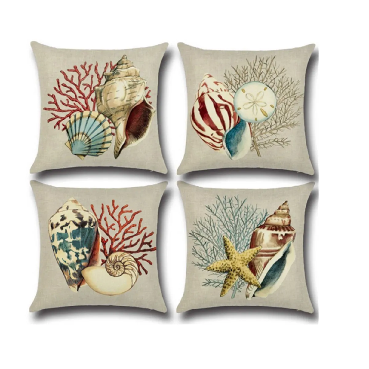Housse de coussin MARQUE GENERIQUE - Motif océanique