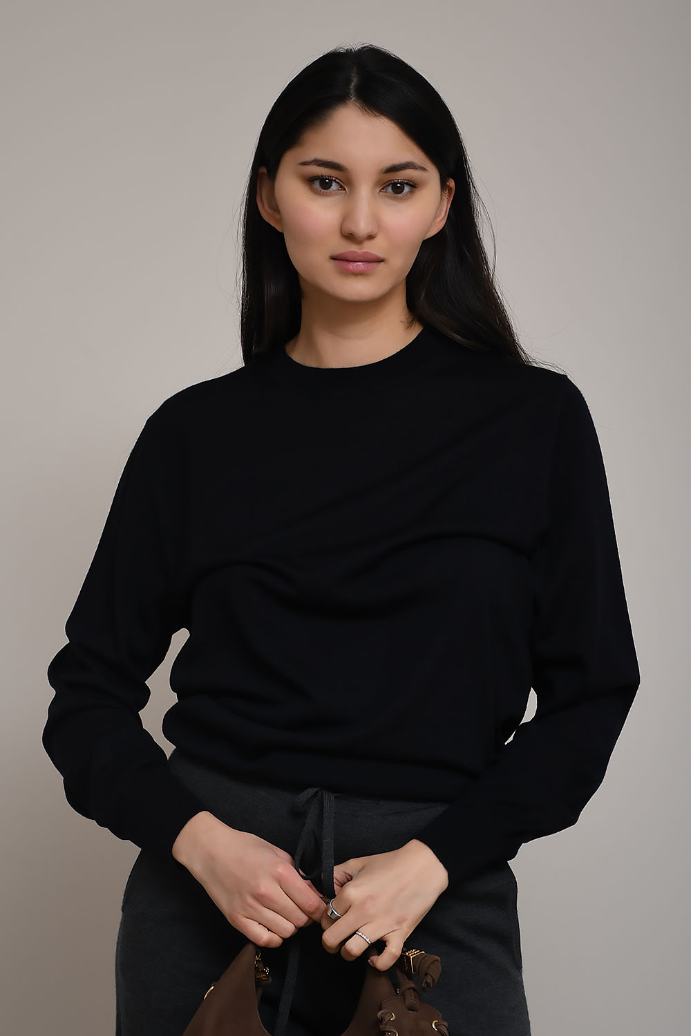Wool knitted crew