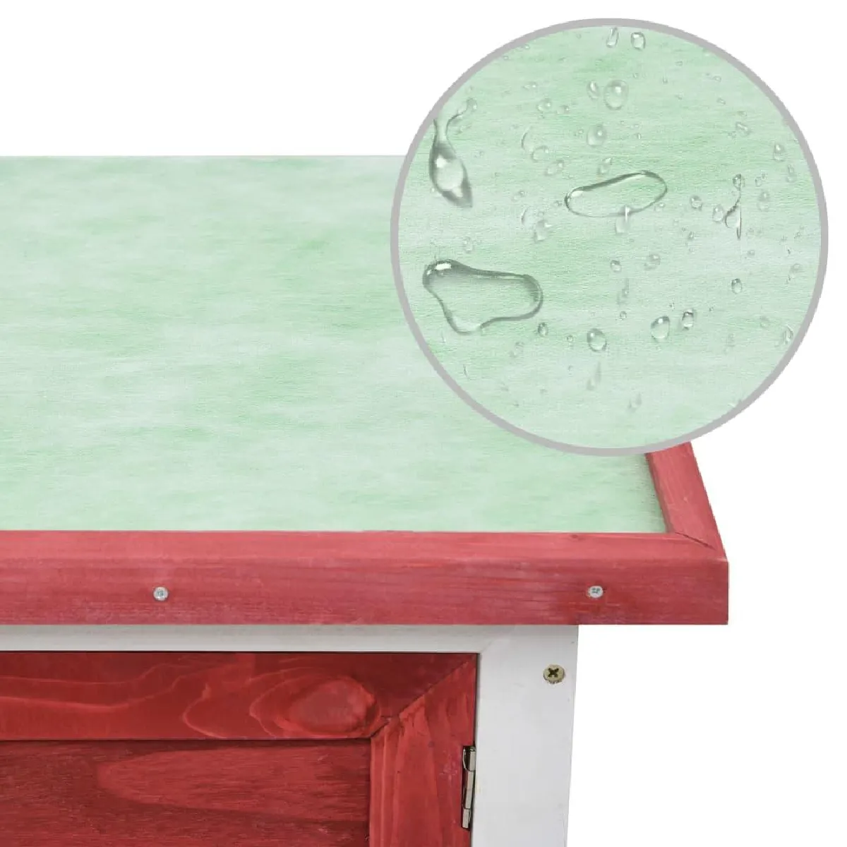 Helloshop26 Clapier d'Extérieur 1 Niveau - 90x45x65 cm - Rouge