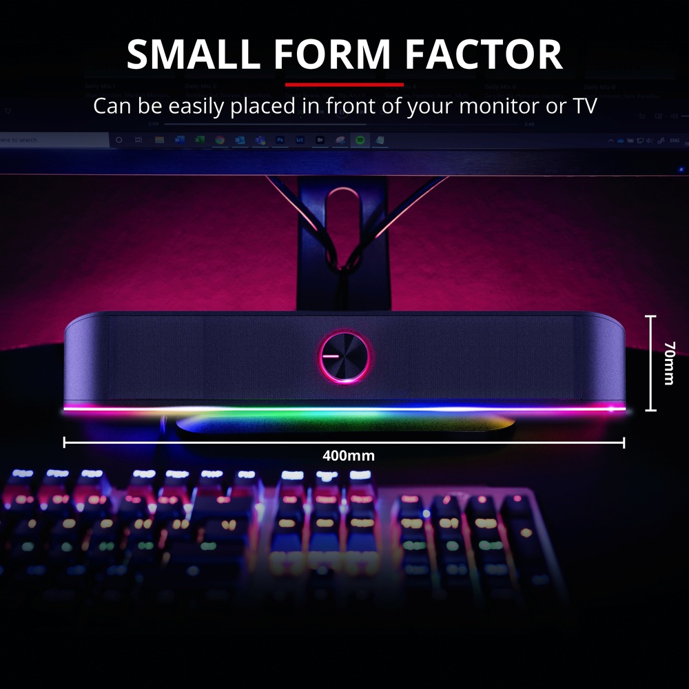 Trust GXT 619 Thorne RGB Stereo-Soundbar für TV & PC