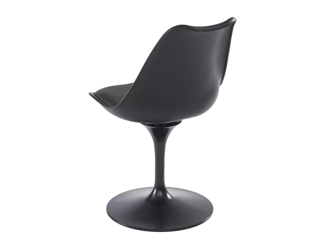 Lot de 2 chaises en polypropylène, simili et métal - Noir - XAFY