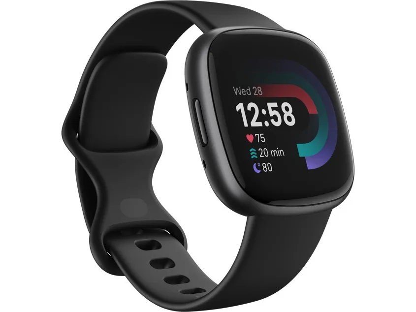 Fitbit Versa 4 - 40 mm - grafit - smart ur med bånd - sort - båndstørrelse: S/L - Bluetooth, NFC