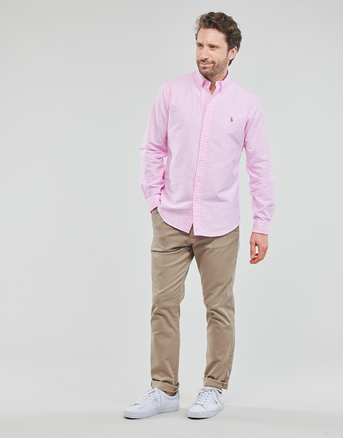Polo Ralph Lauren - CHEMISE COUPE DROITE EN OXFORD Rosa / Blanco