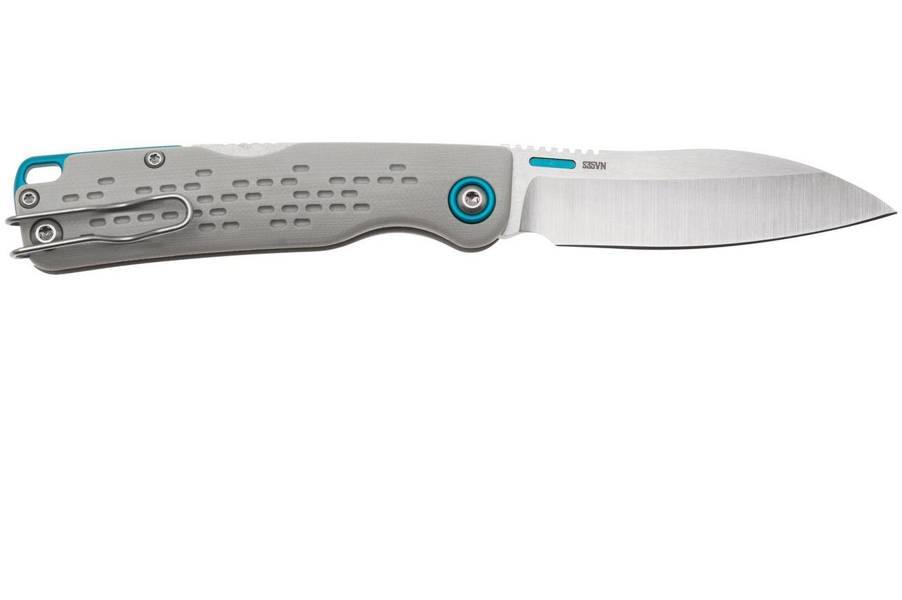 KA-BAR State & Union F01 SUF01GY, Satin S35VN, Battleship Grey G10, Teal Aluminum Hardware zakmes