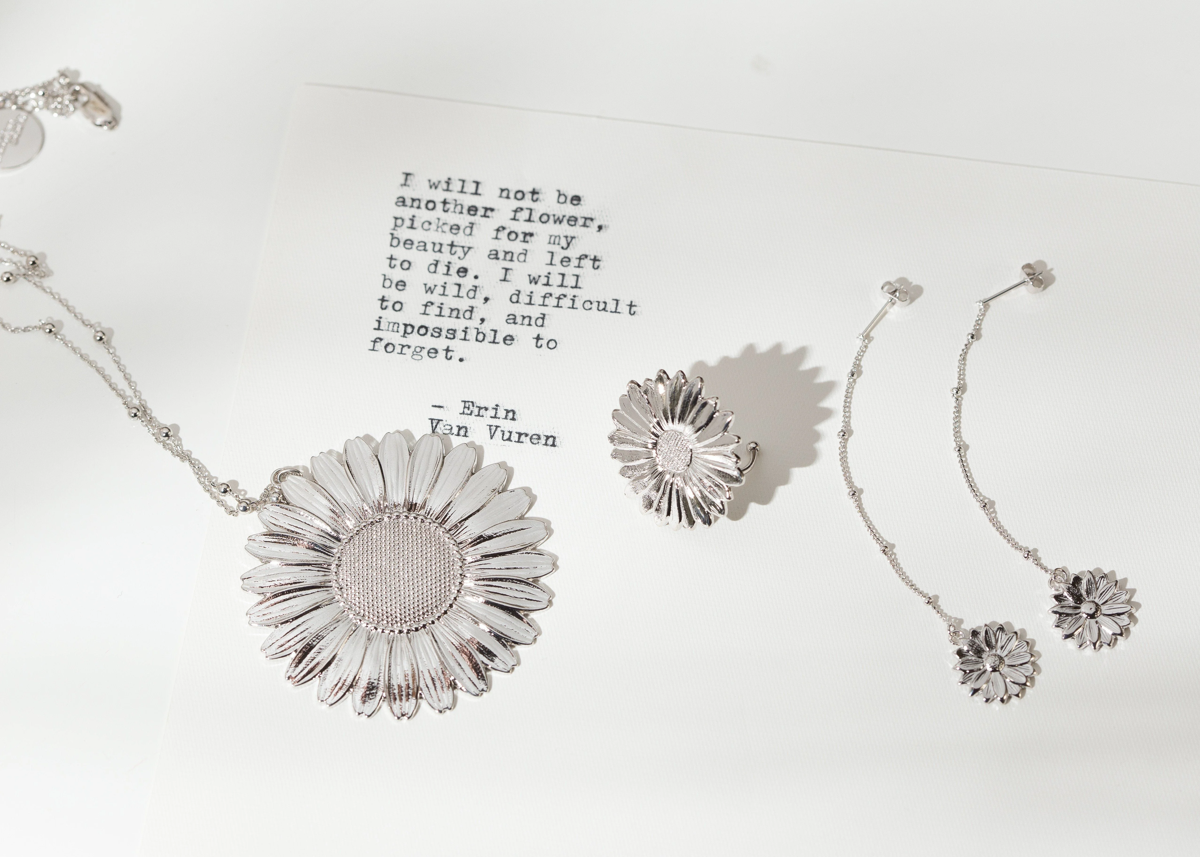 MAÏA - Maxi bague fleur doré à l'or fin | Argent