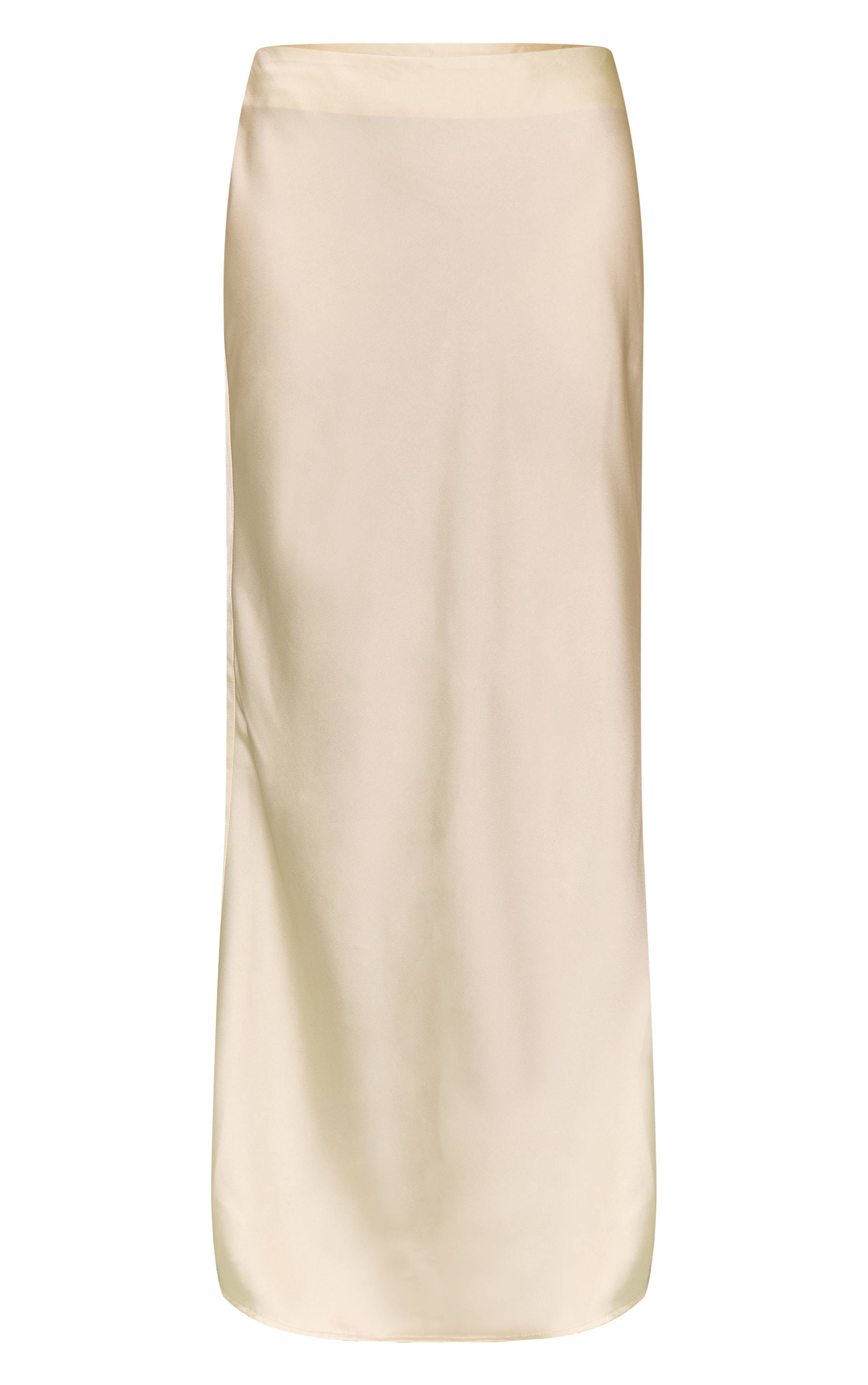 Mint Green Jupe Longue En Satin