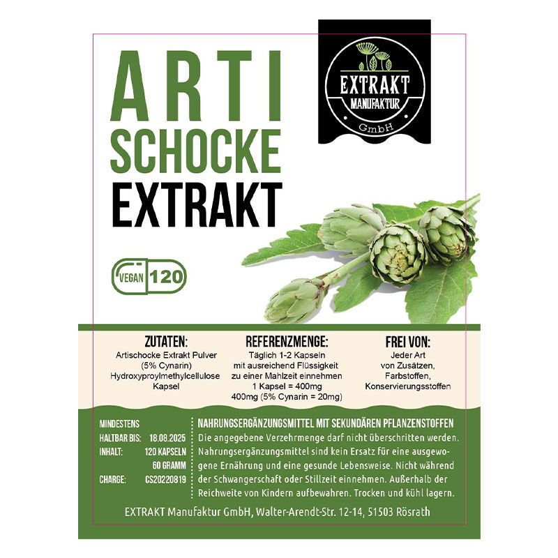 Extrakt Manufaktur Artischocke Extrakt Kapseln