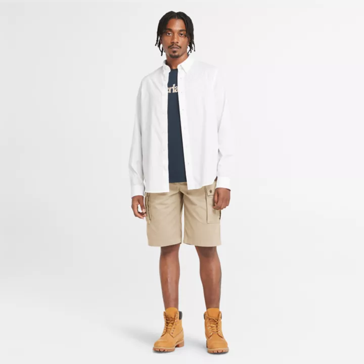 Short cargo en sergé pour homme en beige
