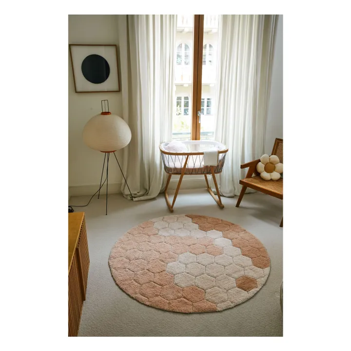 Lorena Canals Tapis rond Honeycomb | Rose