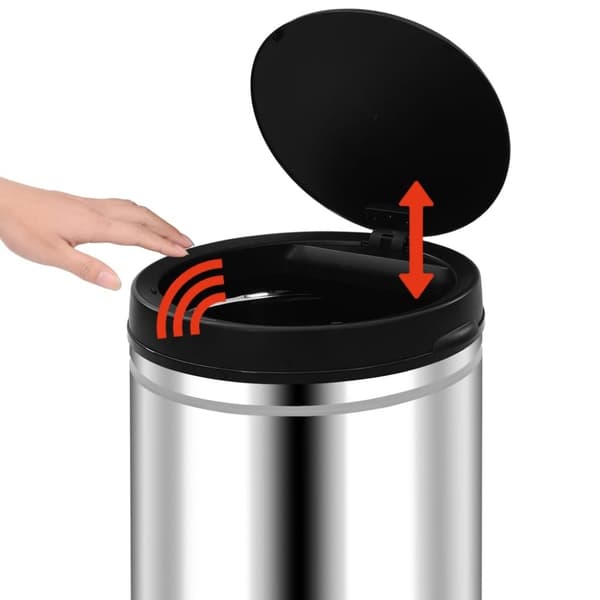 vidaXL Automatisk søppelbøtte med sensor 80 L rustfritt stål