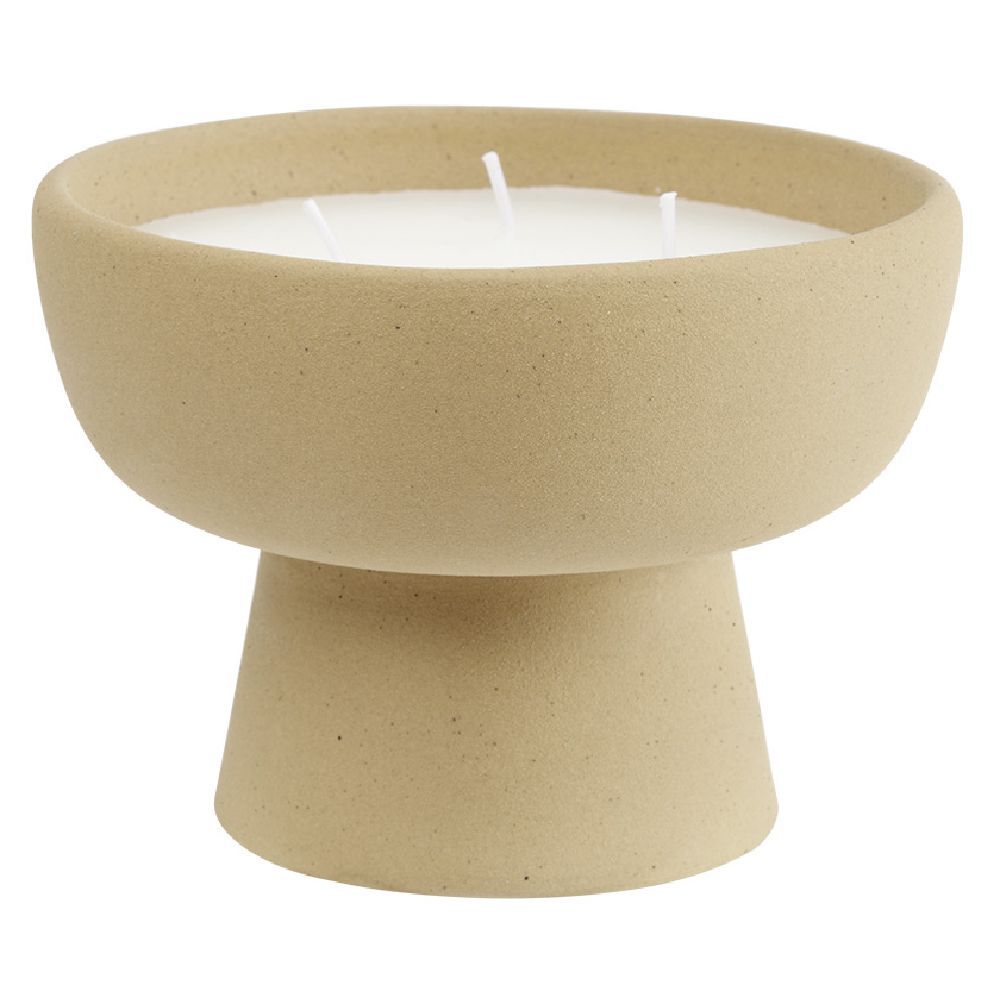 Bougie céramique beige Ø14,3xH10cm