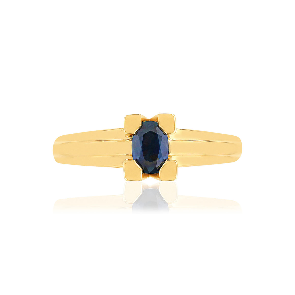 Bague VAN BRILL or jaune 750, saphir, diamants.