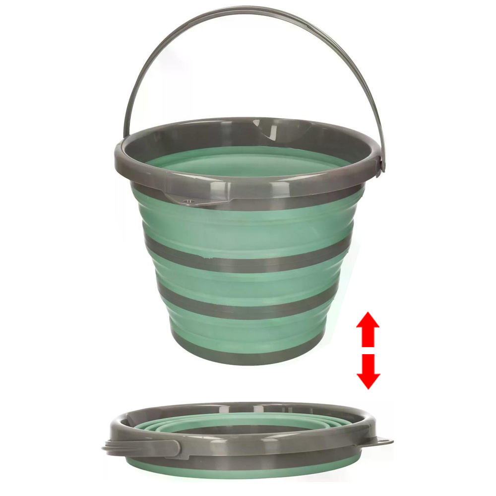Seau rétractable 10L en silicone avec bec verseur