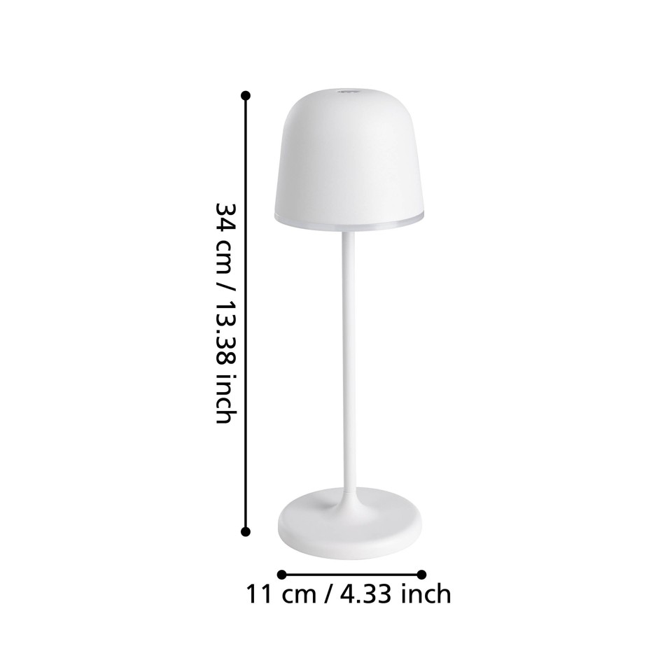 EGLO - MANNERA BORDLAMPE - Grå - 34 cm tall, 11 cm diameter