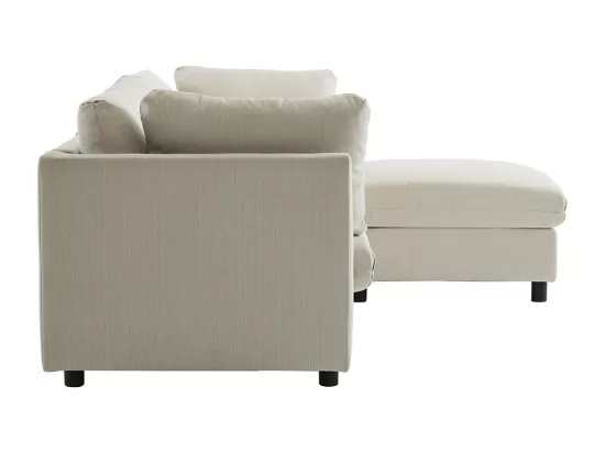 Canapé d'angle avec repose-pieds trois places en forme de L Meubles rembourrés de salon Beige
