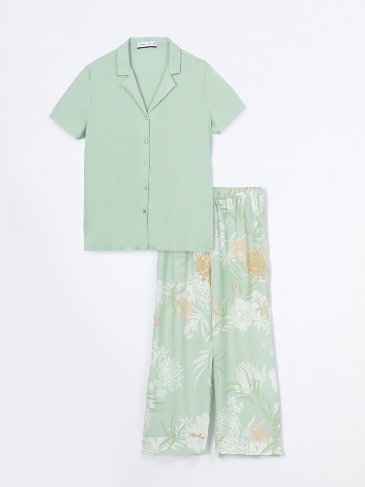 Conjunto de pijama estampado - Verde