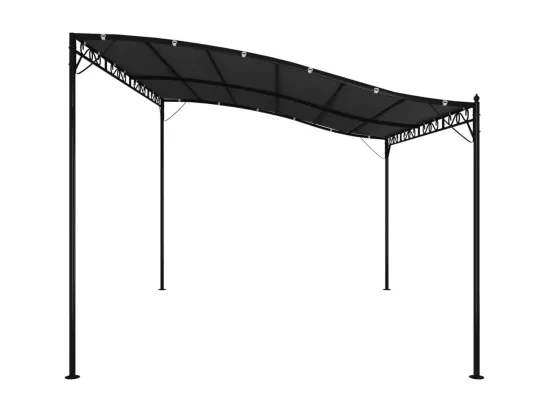Auvent anthracite 4x3 m 180 g/m² tissu et acier