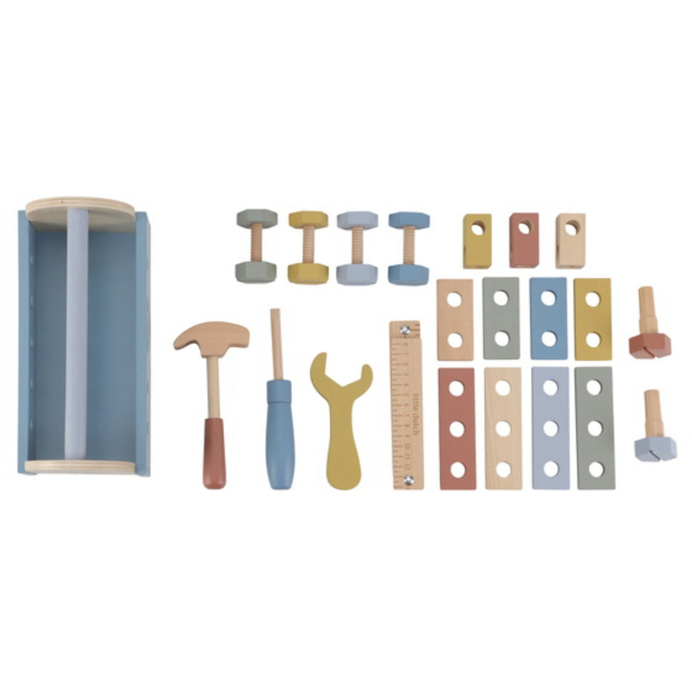 Køb Little Dutch Blue Wooden Værktøjskasse