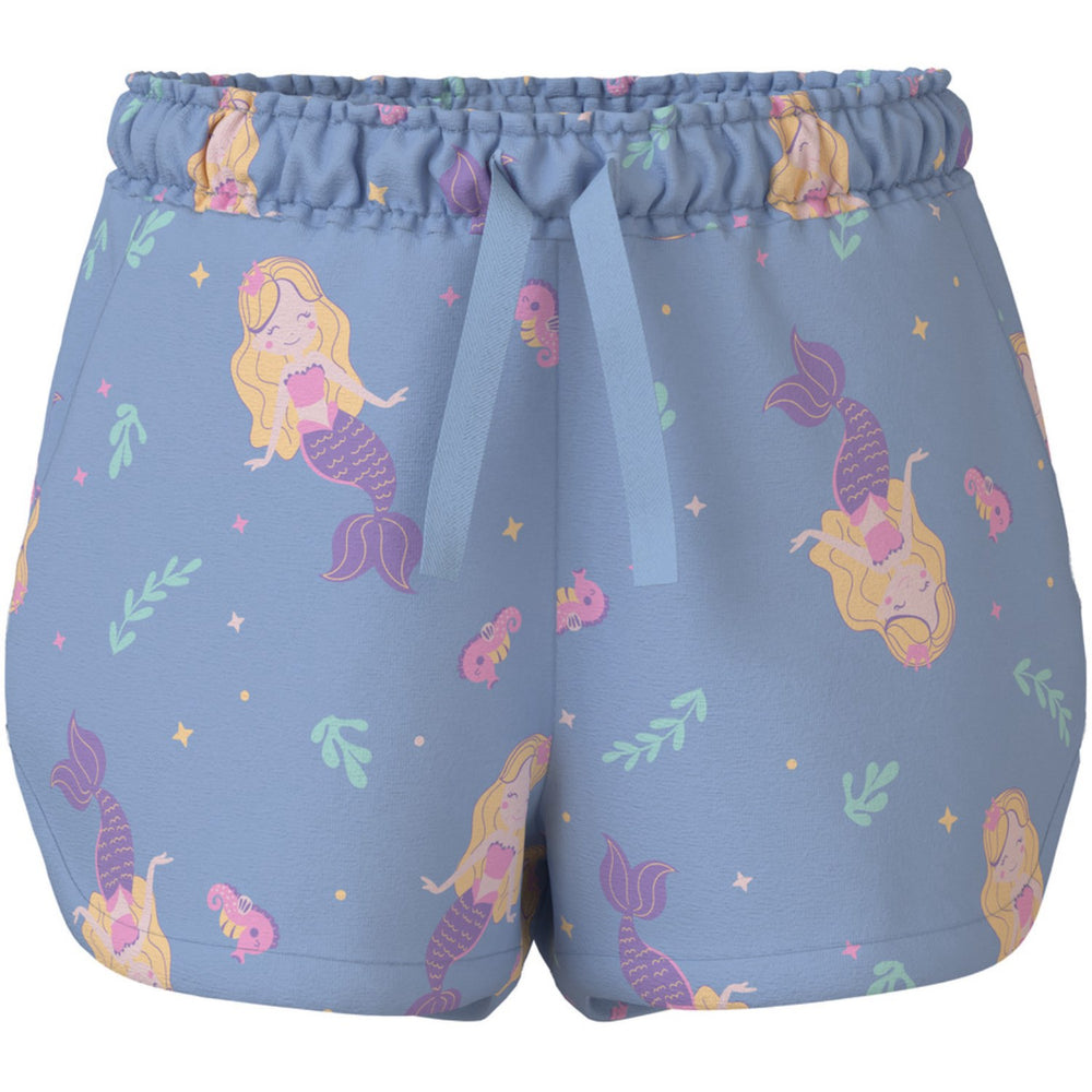 Køb Name It Chambray Blue Mermaids Vigga Shorts Noos