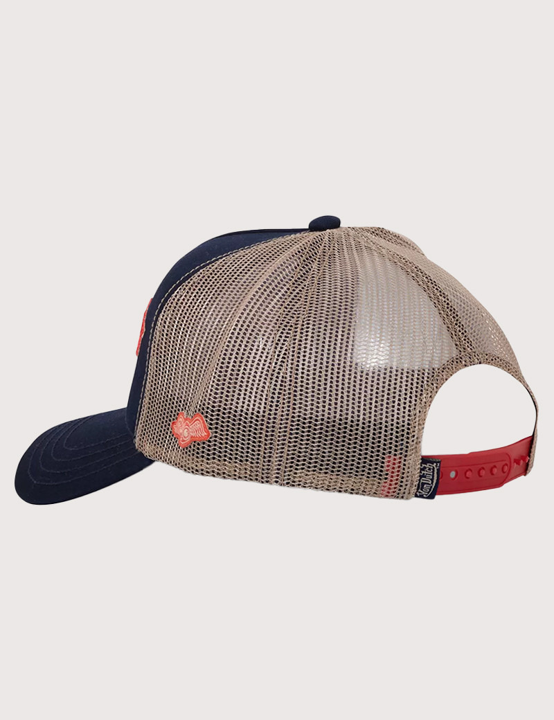 VON DUTCH CASQUETTE LOGO TRUCKER COLLEGE MARINE CORAIL