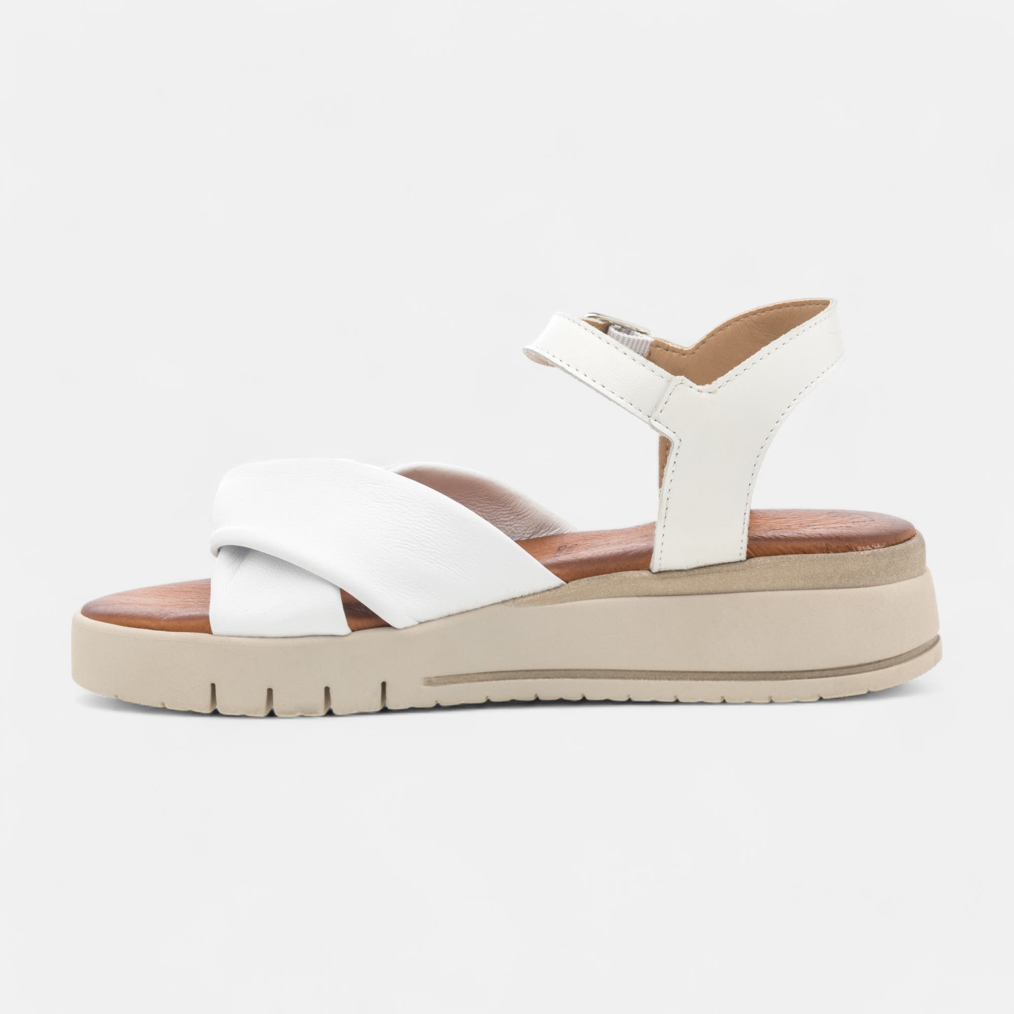 Sandales Femme en cuir blanc