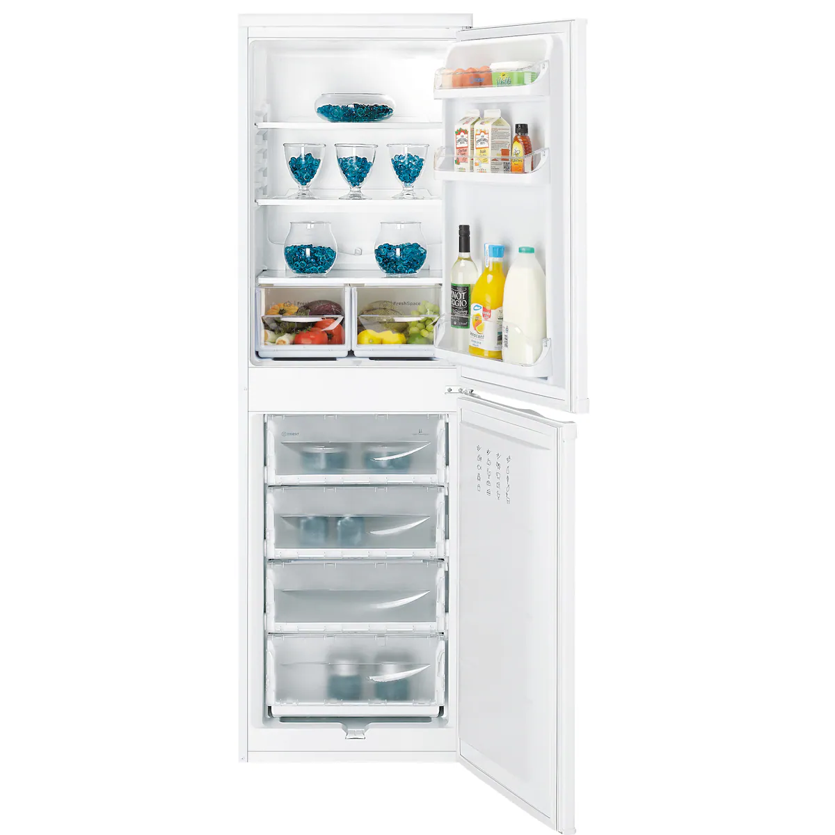 Indesit kjøleskap/fryser CAA551 (hvit)