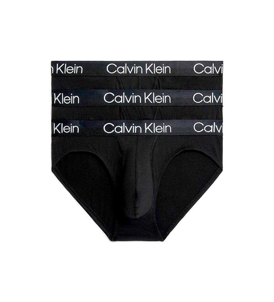 Conjunto de 3 Cuecas Calvin Klein Modern Structure pretas