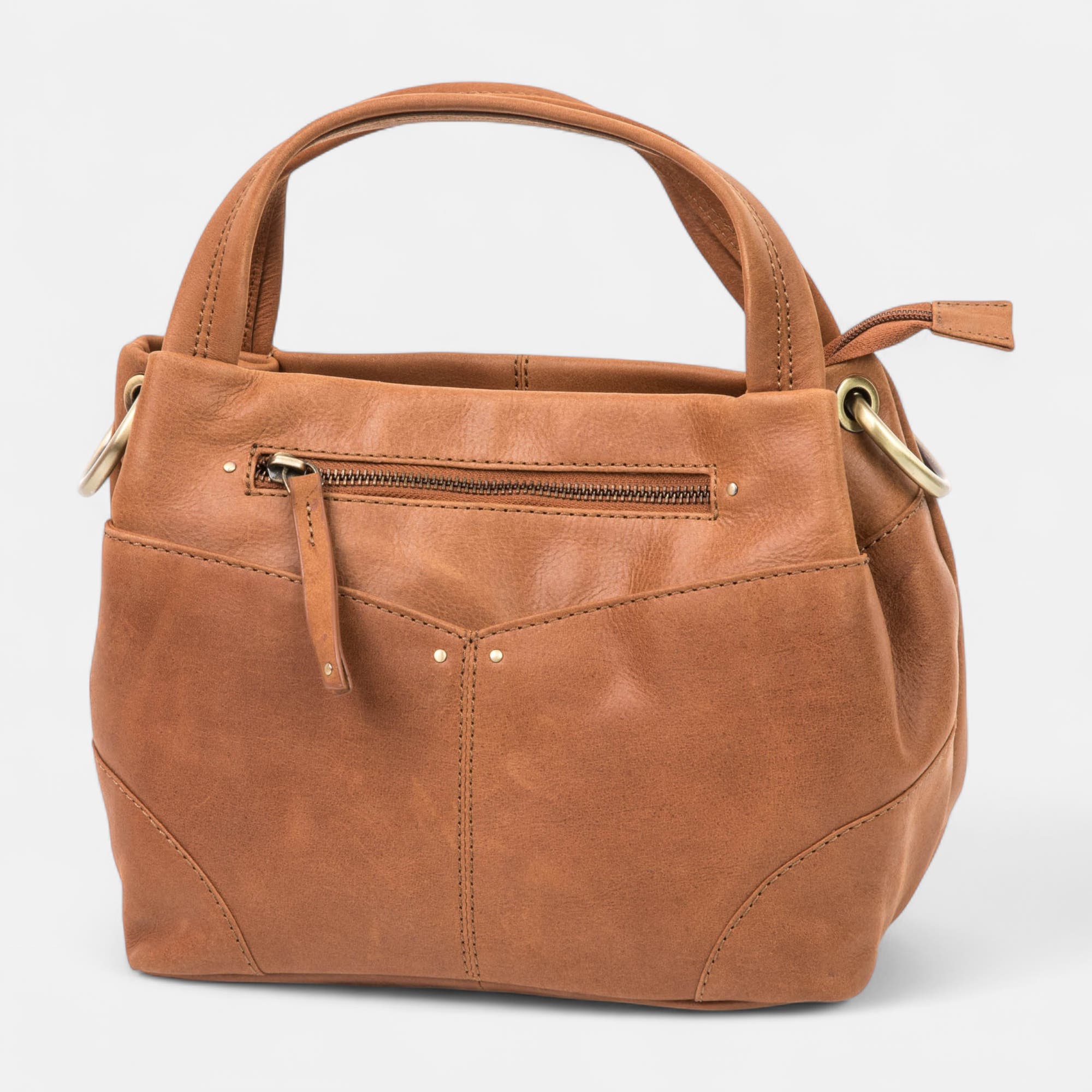 Sac à main en cuir cognac
