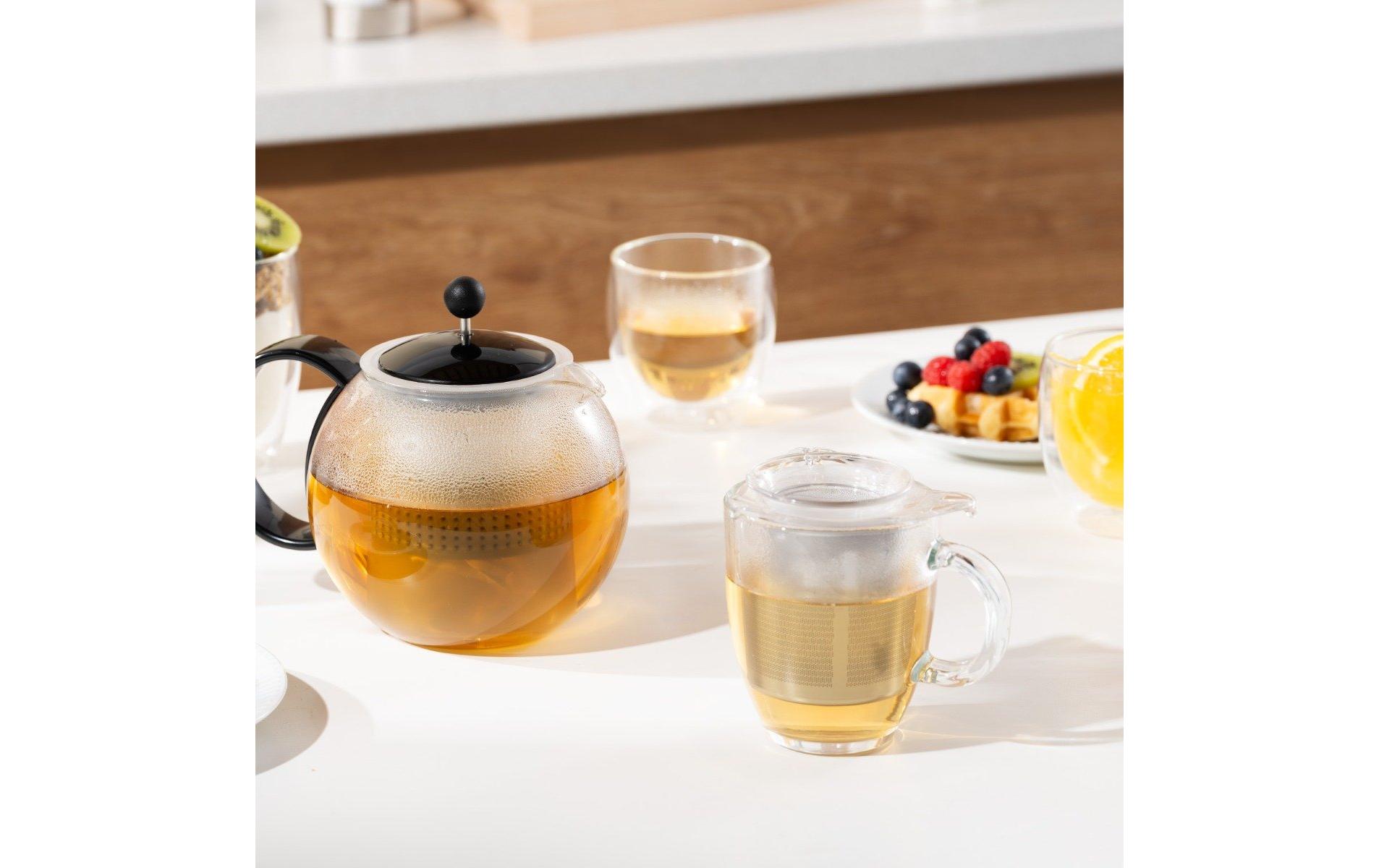 Glastasse mit Edelstahlfilter Yo-Yo Set Verchromt, 0.35 lSet Glastasse mit Edelstahlfilter