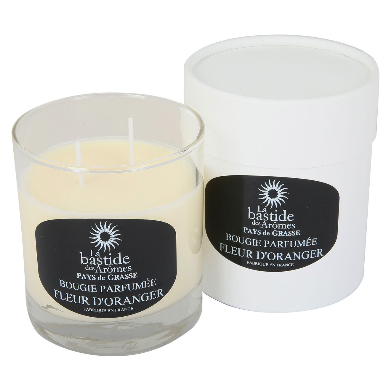 La Bastide des Arômes Bougie Parfumée Fleur d'Oranger - 2 mèches 60 h