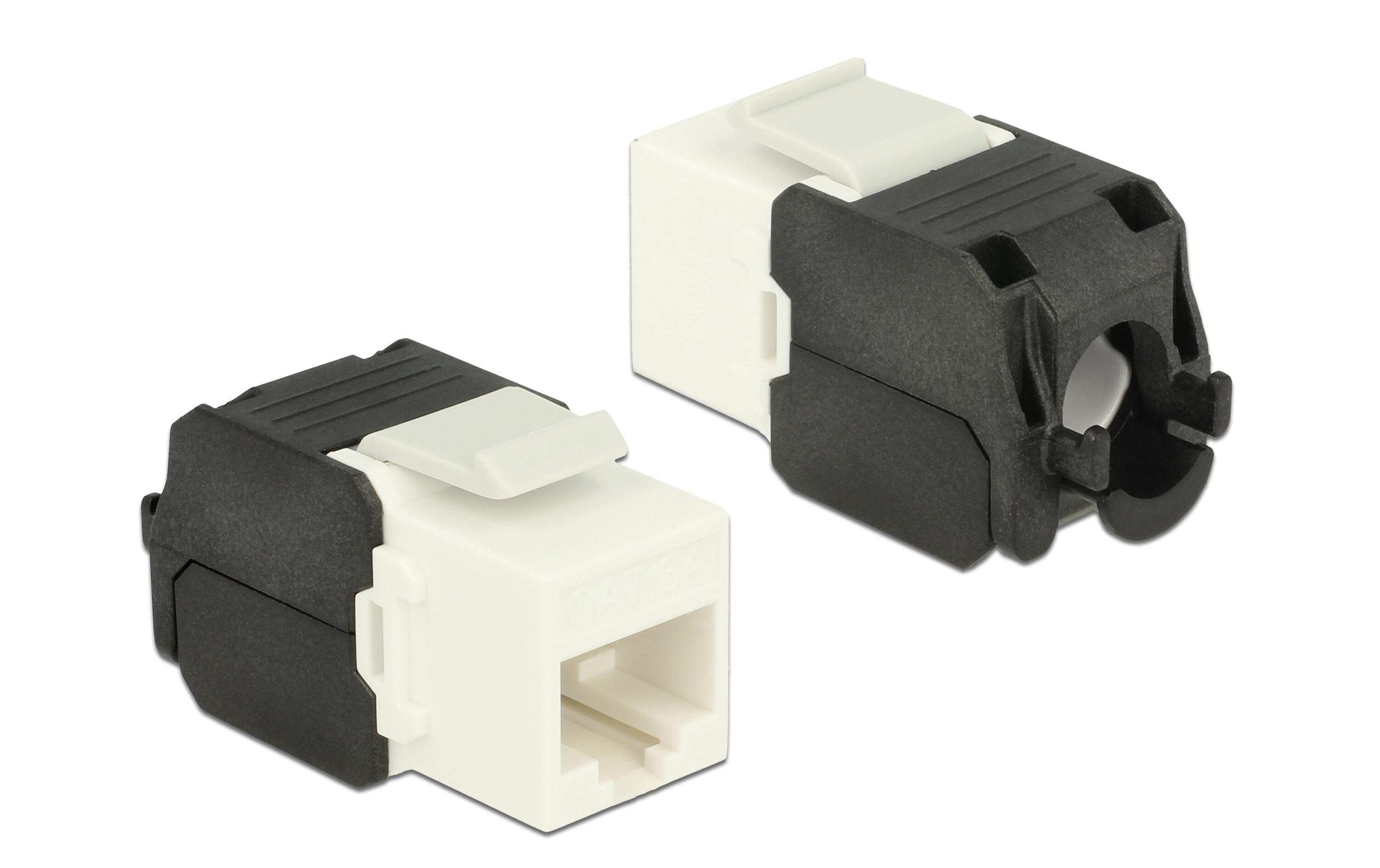 Keystone-Modul RJ-45 Cat.6A, UTP WeissCat.6A-Keystone-Modul mit RJ45 Buchse - LSA
