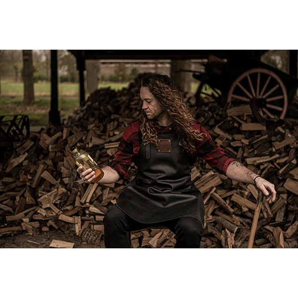 Tablier de cuisine artisanal cuir Buffalo noir Witloft