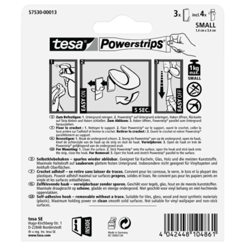 Tesa Haak Powerstrip Wit Kunststof - 3 Stuks