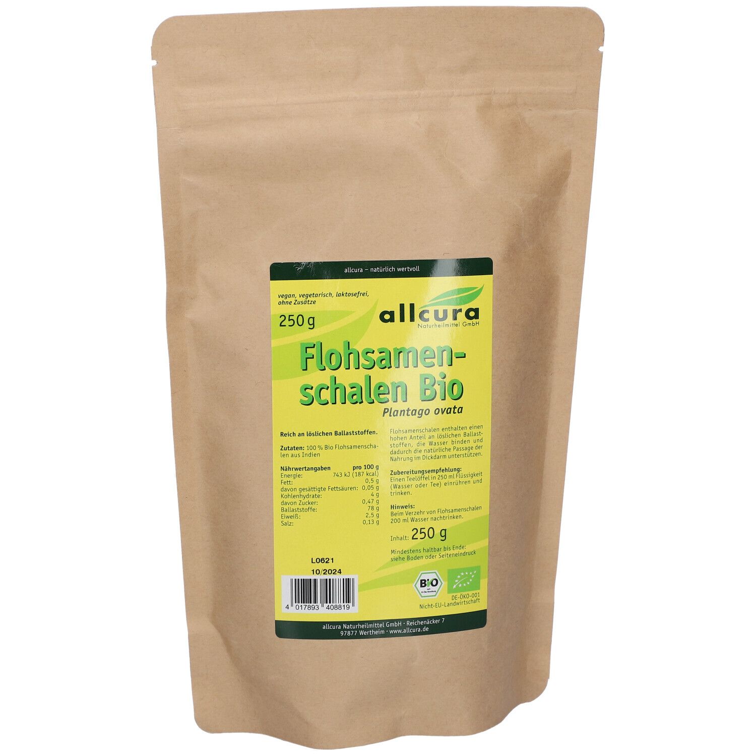 allcura Flohsamenschalen Bio