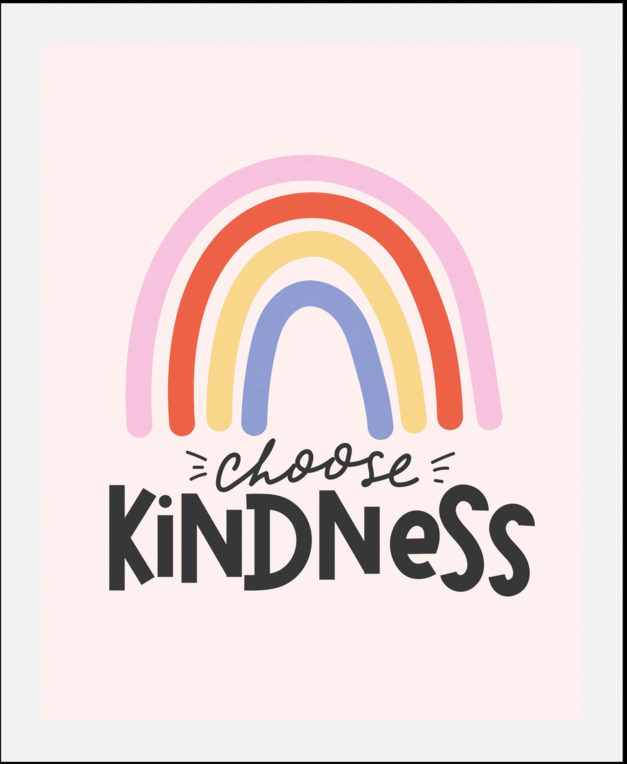 queence Bild »Choose Kindness« Kunst | Motivationsbilder | Regenbogen | Schriftzüge 1 Stk. tlg. gerahmt