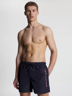 Calções de banho de comprimento médio com o logótipo da Hilfiger