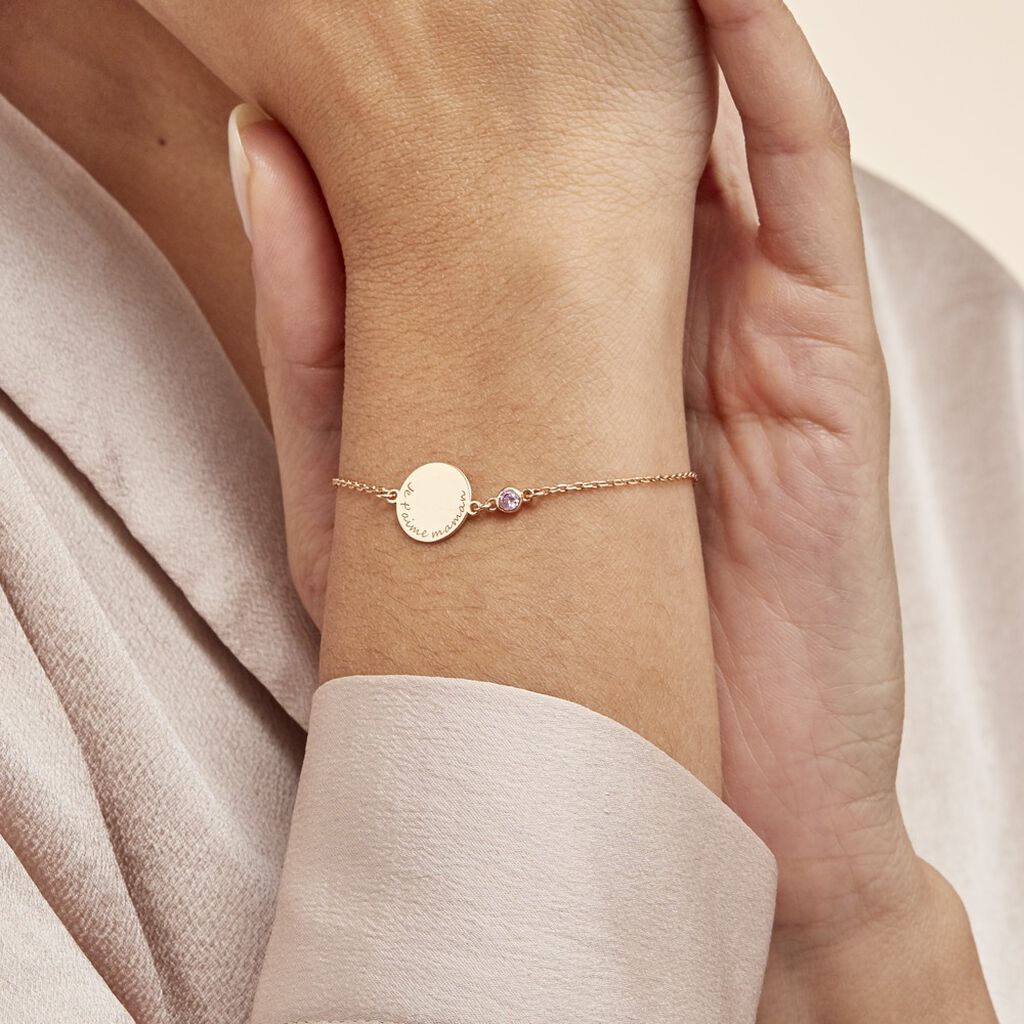 Bracelet Giusto Plaque Or Oxyde De Zirconium