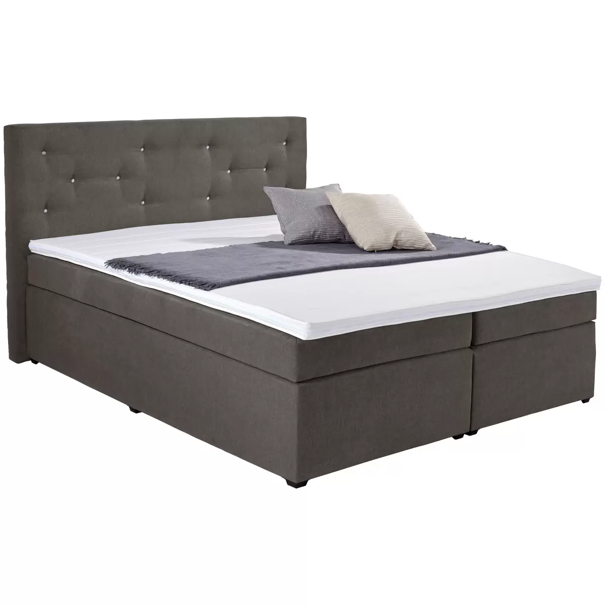 Boxspringbett Luminosa 180 x 200 Grau