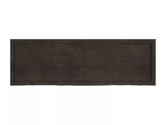 Comptoir de salle de bain marron foncé bois massif traité