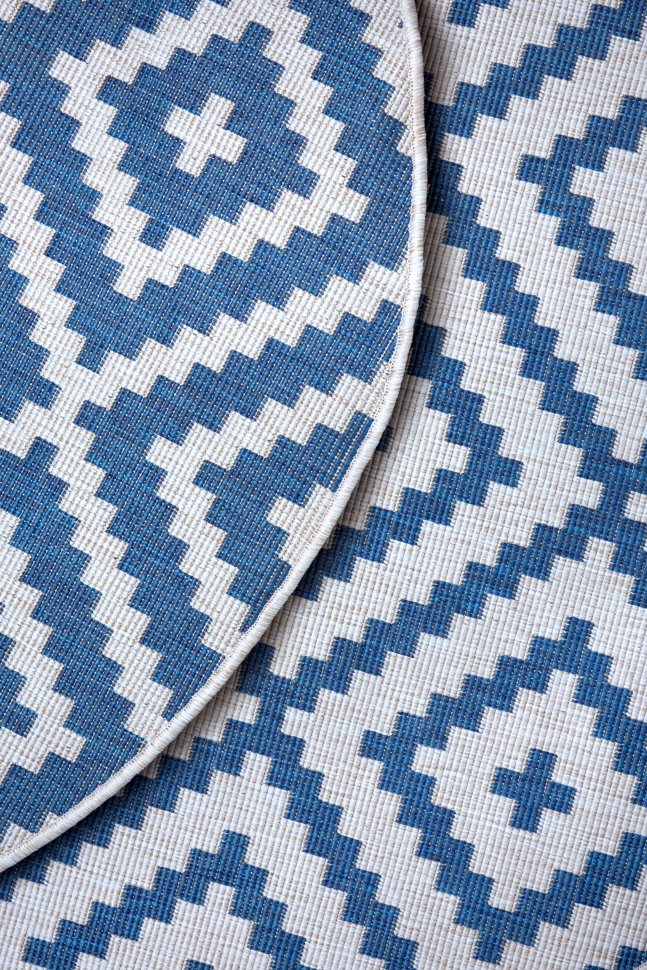 my home Teppich »Ronda Wendeteppich« rund 5 mm Höhe Sisal-Optik, Flachgewebe, In-  und Outdoor, geometrisches Boho Design