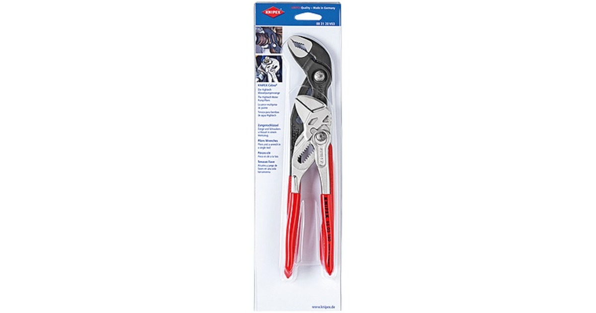 KNIPEXTangen-Set 00 31 20 V03 tangenset  (Rood/zwart, 2-delig)