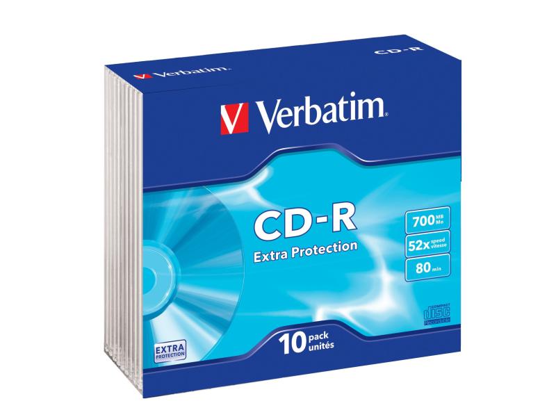 Verbatim CD-R 0.7 GB, Slimcase (10 Stück) 10 Pack CD-R-Rohlinge